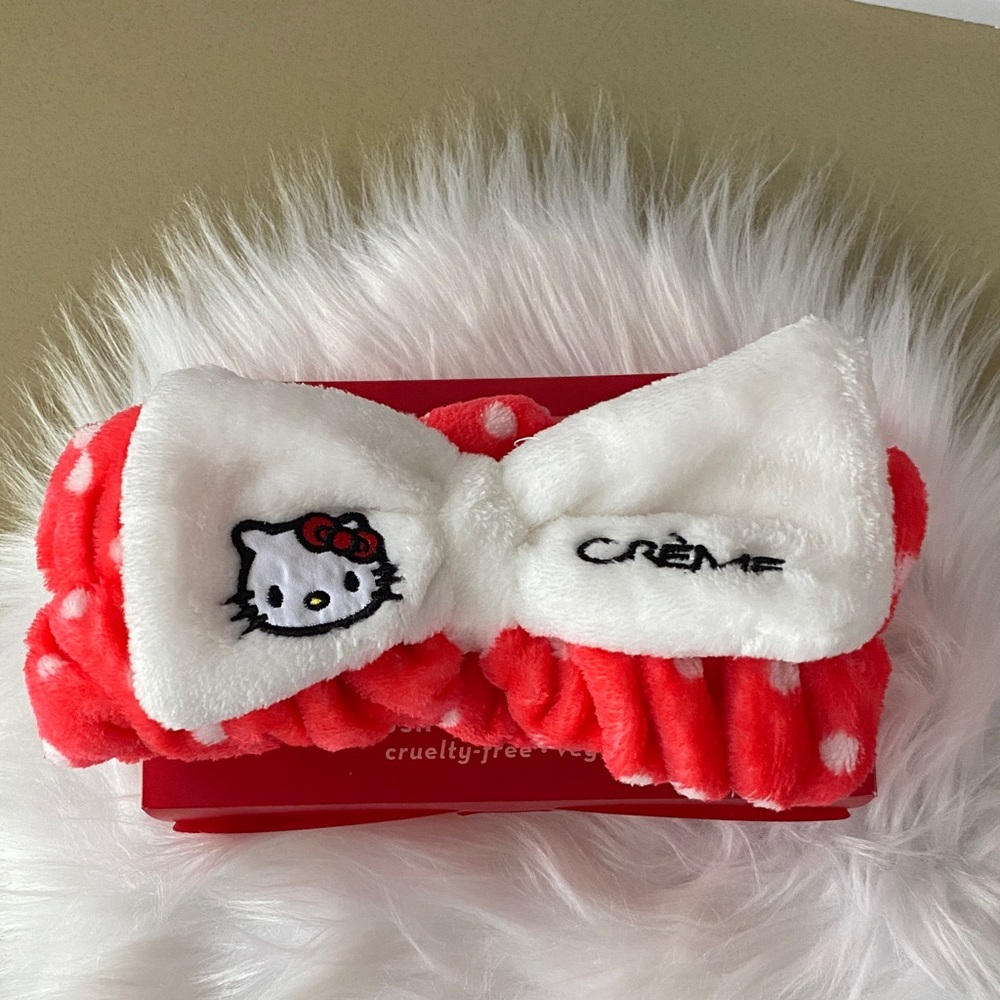 Hello Kitty Plush Spa Headband - Red and White - new - Picture 2 of 5